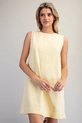 Sleeveless Back Zip Mini Shift Dress