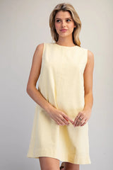 Sleeveless Back Zip Mini Shift Dress