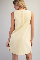 Sleeveless Back Zip Mini Shift Dress