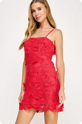 The Brooke 3D Floral Lace Mini Dress