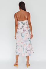 Suki Front Split Midi Dress Lily Light Pink
