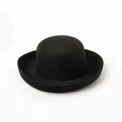 Solid Retro Dome Curled Wool Hat