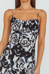 Nerida Twist Back Maxi Dress Swirl Black