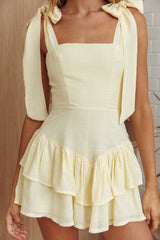 Despacito Tied Shoulder Mini Dress Butter