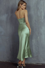 Yvette Wrap Neckline Midi Dress Sage