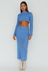 Bayside Crochet Midi Skirt Ocean