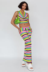 Sammi Tie Waist Knit Maxi Skirt Blue Multi