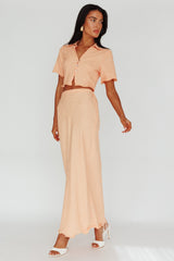 Roman Midi Skirt Textured Melon