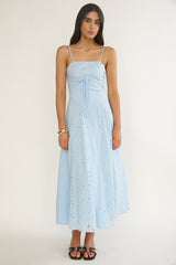 Shaye Embroidery Insert Maxi Dress Blue