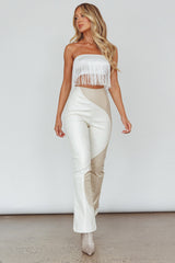 Miss Daisy Fringe Crop Top White