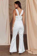 Tarlena Chiffon Neckline Jumpsuit Off-White
