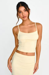 Strike A Pose Ribbed Crop Top Cream
