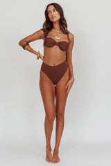 Harmonia High Waist Bikini Bottom Choc