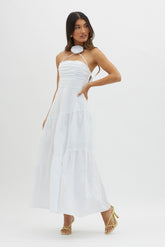 Bondi Rose Decoration Maxi Dress White