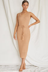 Wander Lust Crochet Midi Dress Mocha