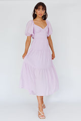 Royce Bow Back Midi Dress Lilac
