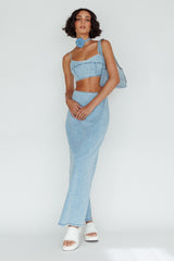 The Moment Cami Strap Crop Top Denim