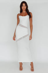 Sun Kissed Cowl Tied Back Maxi Dress White
