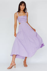 Kassi Gathered Bodice Maxi Dress Lilac