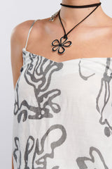 Oceania Cami Strap Top Print White