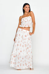 South Bay Ruched Cami Top Print Mocha