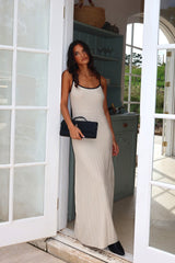 Interstellar Contrast Knit Maxi Dress Oat
