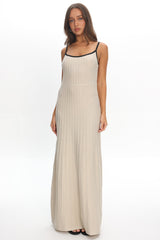 Interstellar Contrast Knit Maxi Dress Oat