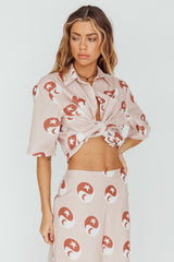 Just A Hunch Button Shirt Yin Yang Rose