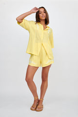 Jeni Embroidered Detail Shirt Yellow