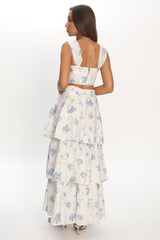 Dixon Tiered Maxi Skirt Floral Beige