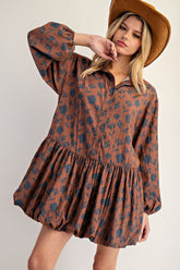 Calista Printed Bubble Hem Dress