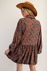 Calista Printed Bubble Hem Dress