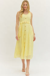 The Livia Eyelet Belted Midi Dress