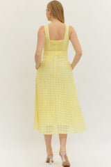 The Livia Eyelet Belted Midi Dress