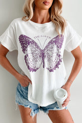 "The Lover" Butterfly Graphic T-Shirt (Ivory)