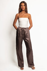 Alima Pants - Brown Polka Dot