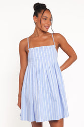 Cole Mini Dress - Blue Stripe