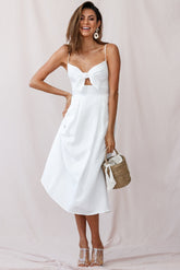 Hope Tie-Knot Bust Midi Dress White