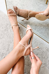 Dreaming Bold Ankle Strap Kitten Heels (Nude)