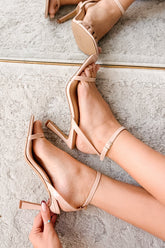 Deal With Me Ankle Strap High Heels (Nude)