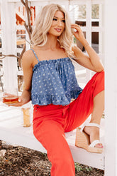 Power From Within Floral Crop Top (Denim)