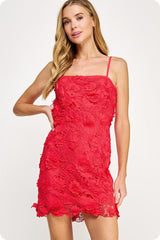 The Brooke 3D Floral Lace Mini Dress