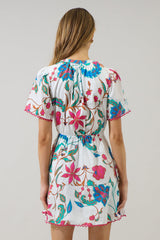 Izzie Floral Drawstring Shift Mini Dress