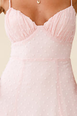 Good Morning Angel Ruched Bust A-Line Dress Pink