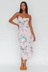 Suki Front Split Midi Dress Lily Light Pink