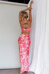 Well Versed Maxi Skirt Abstract Pink