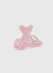 With A Bow Hair Clip Pink