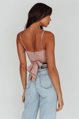 Linka Cami Strap Crop Top Blush