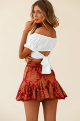 Linka Off-Shoulder Tie-Back Crop Top White