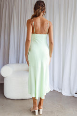 Malibu Gathered Bust Cami Strap Midi Dress Apple